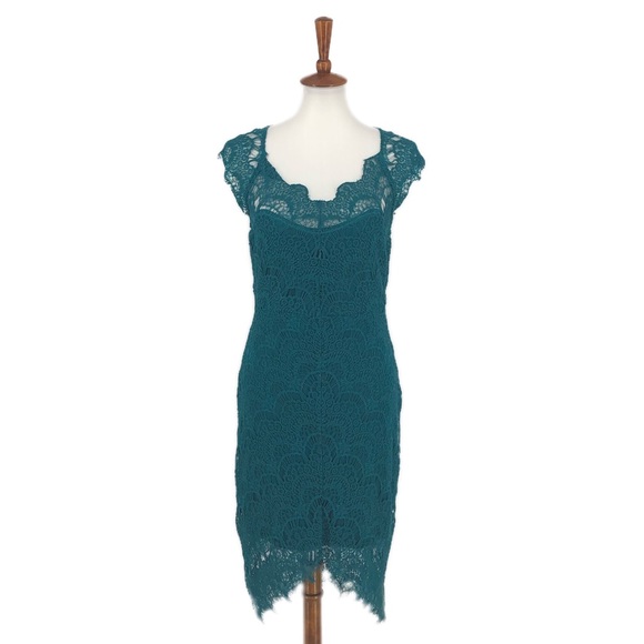 Free People Intimately Teal Lace Slip Dress - Picture 2 of 9